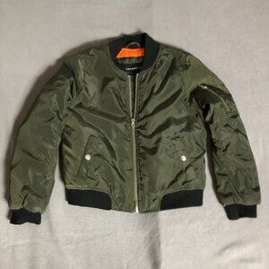Twenty Twenty Youth Olive Green Lined Insulated Flight Bomber Jacket Small (8)